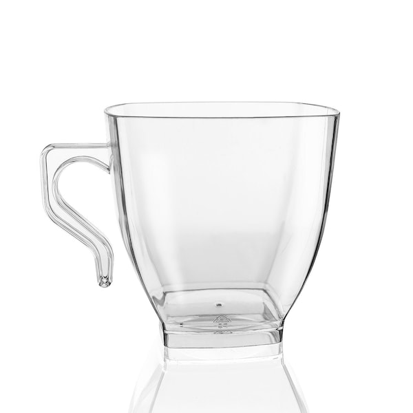 Smarty Had A Party 8 oz. Clear Square Plastic Coffee Mugs (192 Mugs), 192PK 6934C-CASE - main